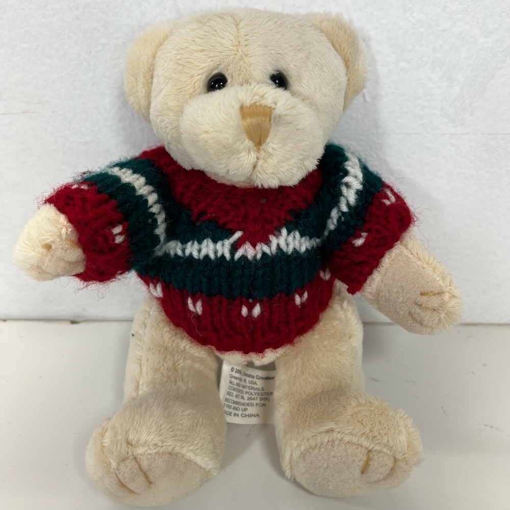 Christmas Chrisha Vintage Brown 9” Teddy Bear Jointed Legs Playful Plush 2004
